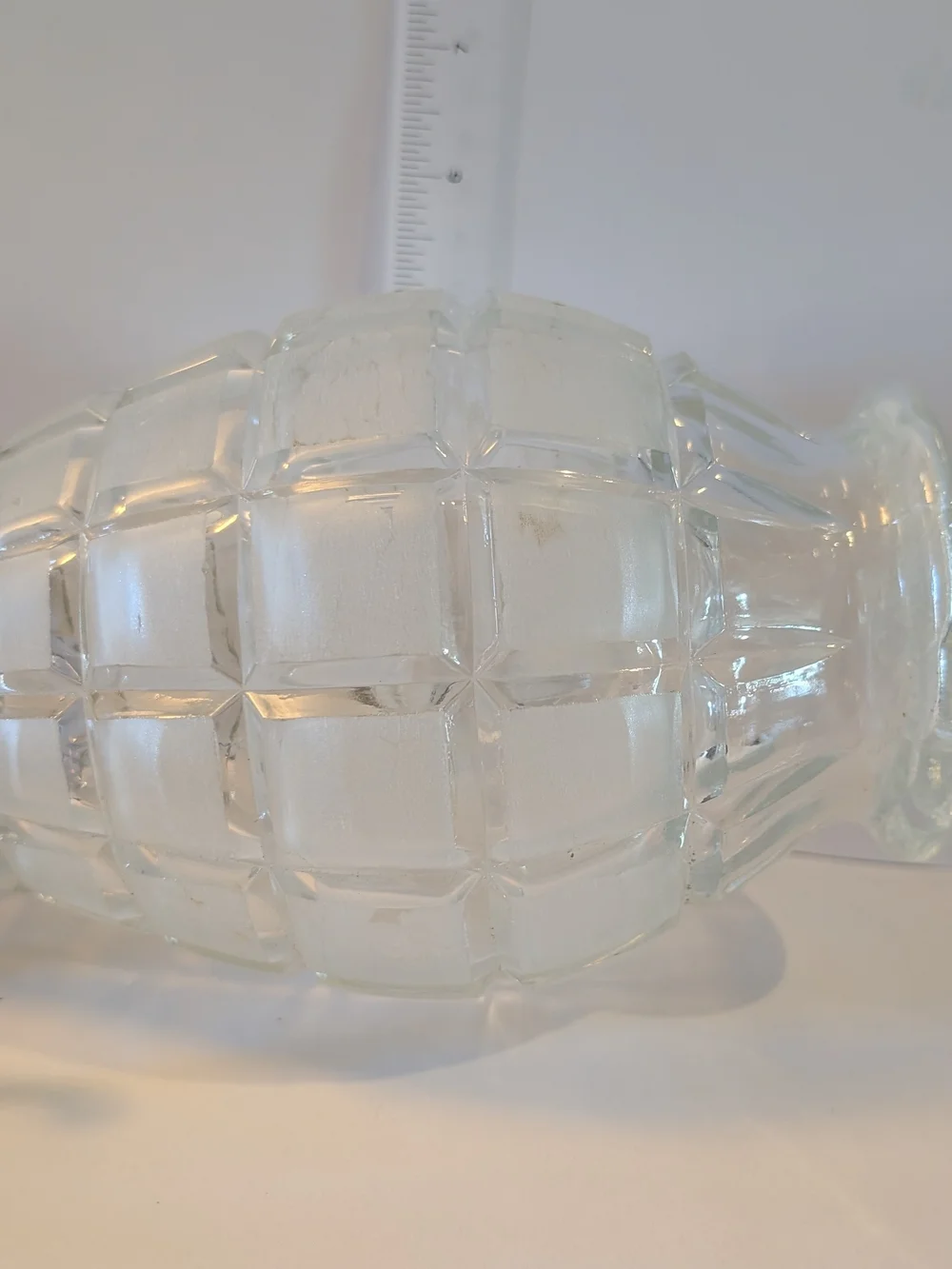 Etched Crystal Sheffield Pitcher Silver Plated Lid and Handle Hand‎ Cut